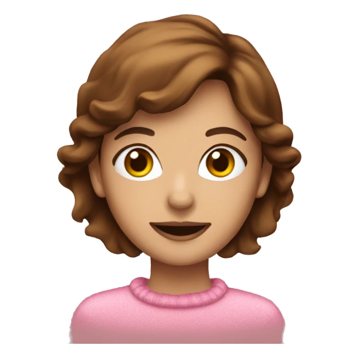 Brown haired lady with pink Christmas  sticker
