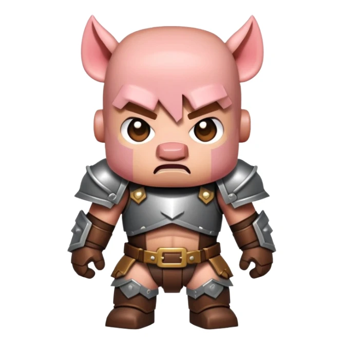 angry Minecraft baby Piglin in leather armor sticker
