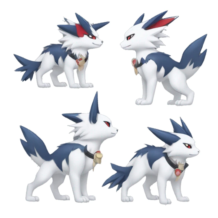 Cool Edgy Nargacuga-Absol-Zangoose-Sneasel-Quilava with a collar on, full body sticker