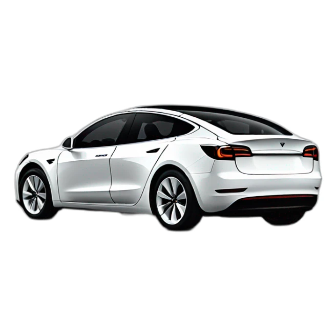 White Tesla model 3 sticker