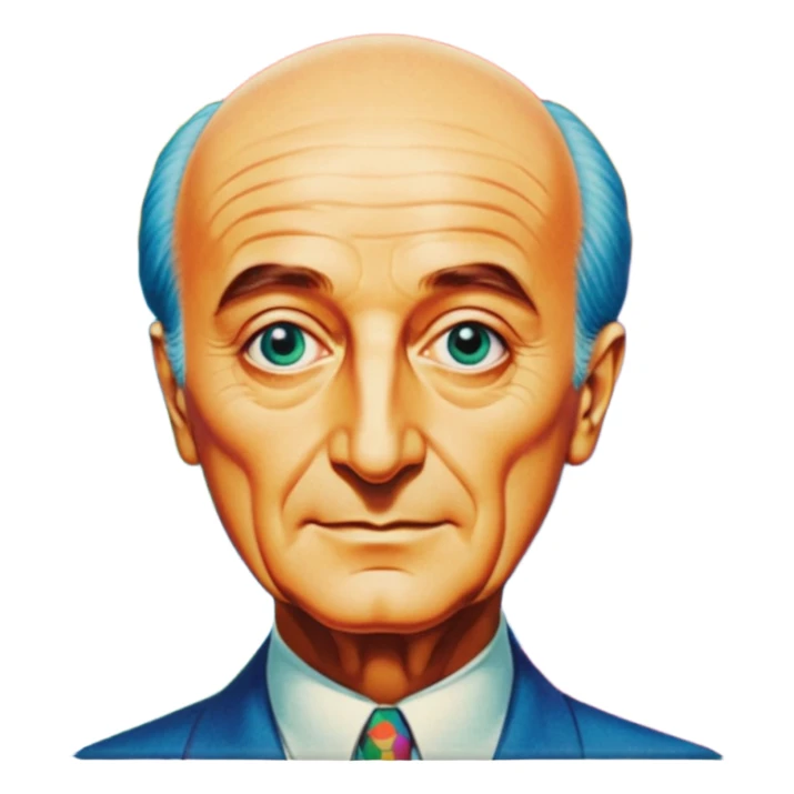 vintage LSD blotter with a portrait of Albert Hofmann, trippy patterns, no text sticker