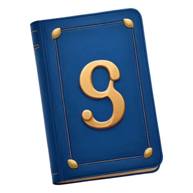 Dark blue book with a number "9" in the cover sticker