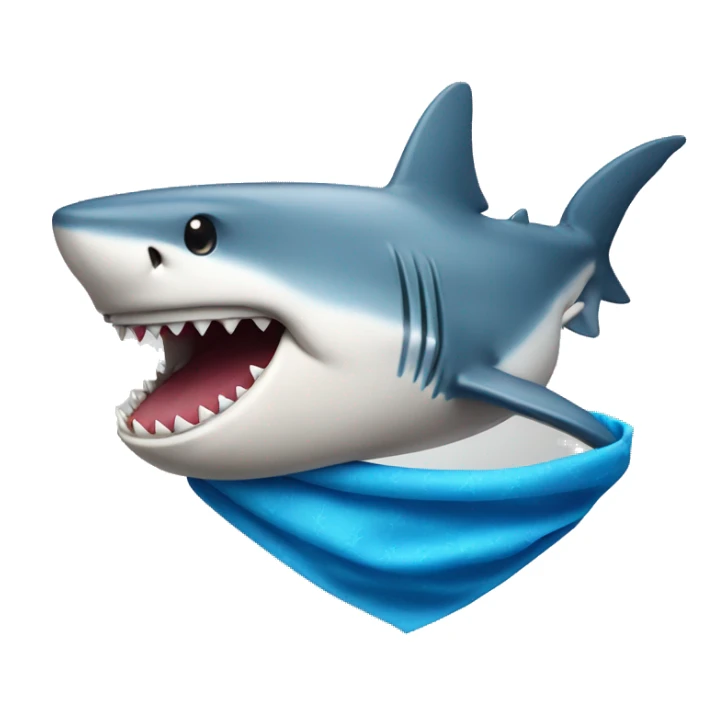 Shark with a blue bandana with  s sticker