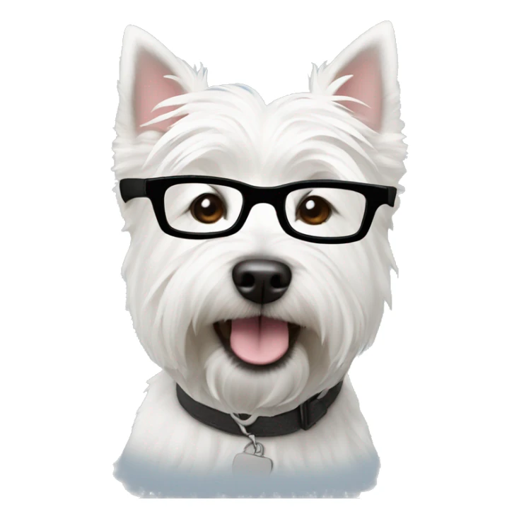 west highland white terrier with black glasses sticker