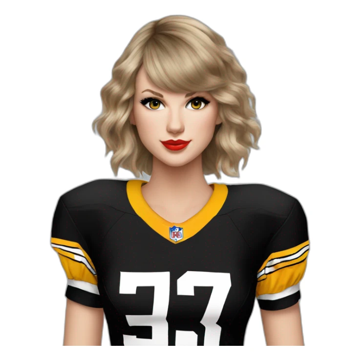 taylor-swift-in-nfl-steelers-jersey sticker