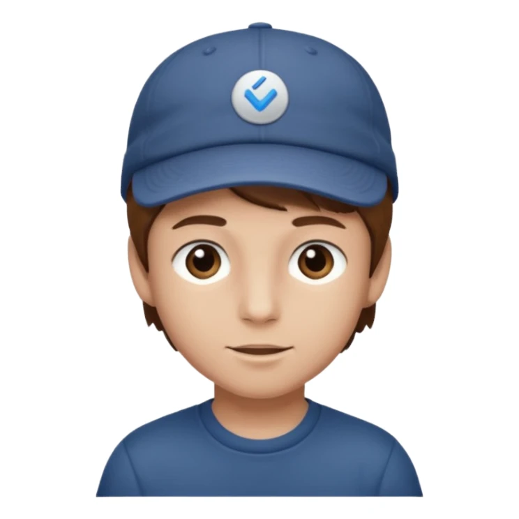 Un niño con gorra pelo castaño  sticker