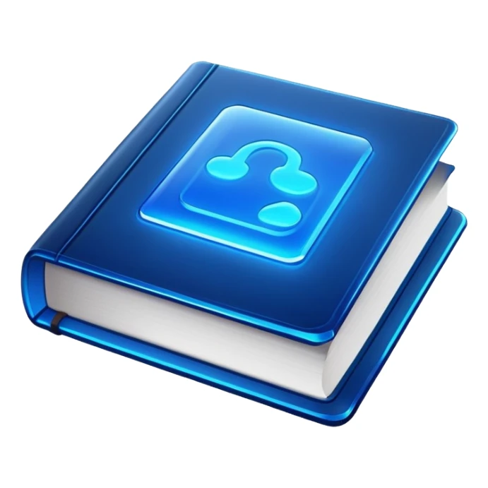 dark neon blue glass book sticker