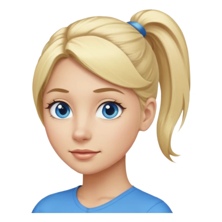 👱🏻‍♀️ i need an image like this with blone hair in a pony tail sticker