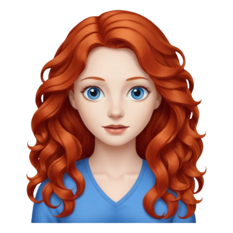long redhead wavy hair woman back sticker