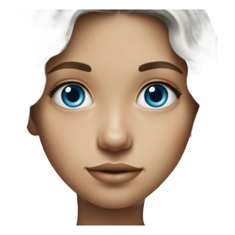realistic portrait of a girl with blue eyes sticker