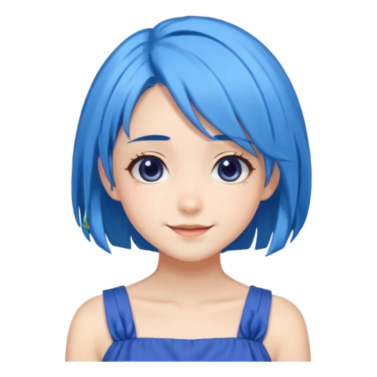 pixel somehow produce anime girl with blue hair sticker