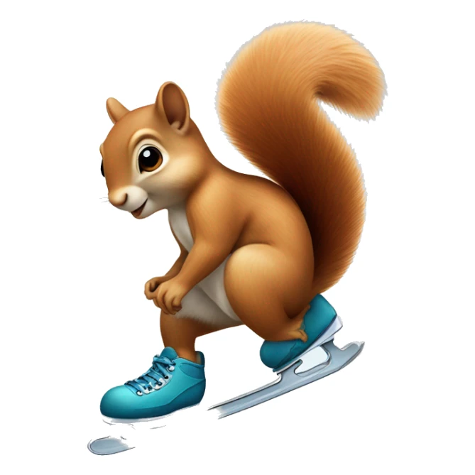 squirrel wearing ice skates on its feet sticker