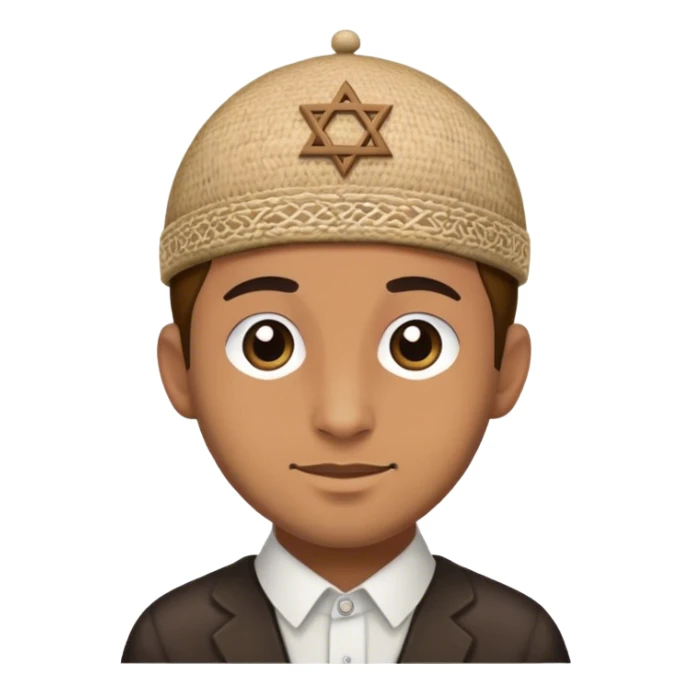 Jew wearing a na nach kippah sticker
