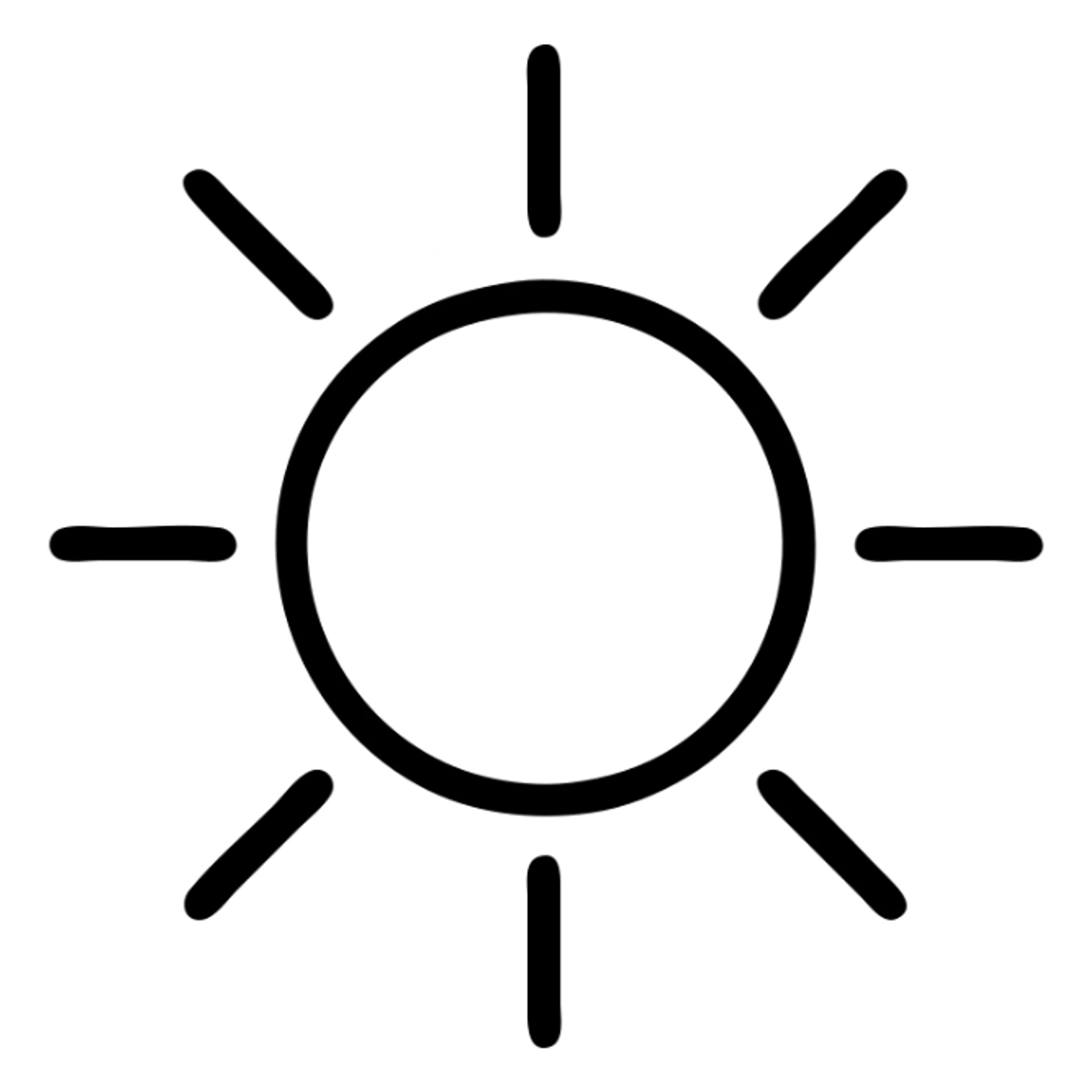 transparent sun with black outline sticker