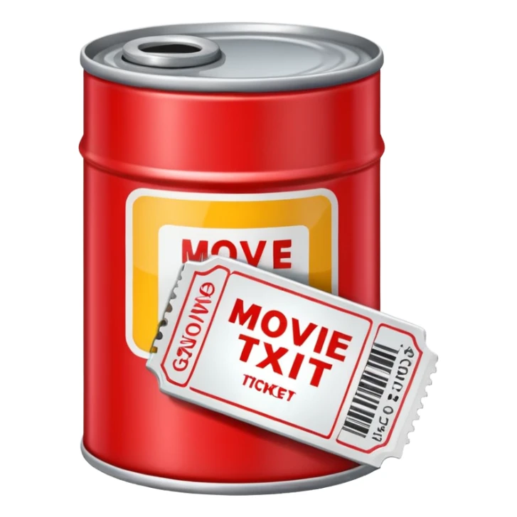 a can of gasoline and 2 tickets sticker