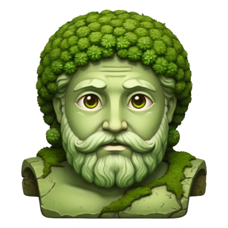 Greek sculpture with moss sticker