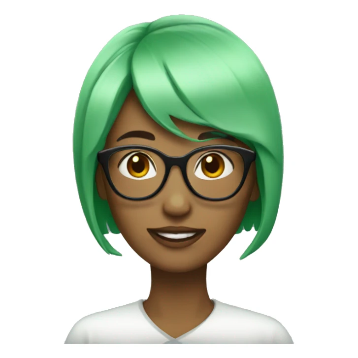 Woman with glasses and green hair  sticker
