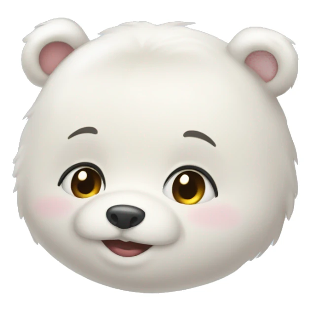 girl chubby white bear blushing with love  sticker