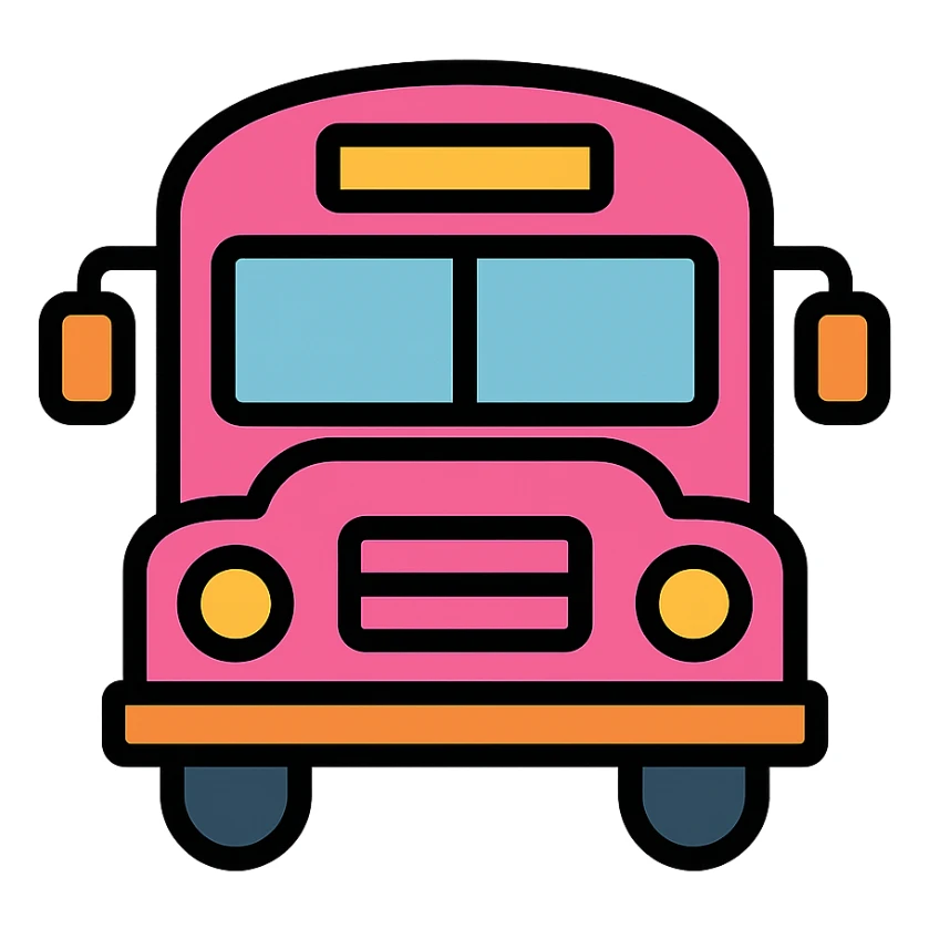 pink school bus sticker