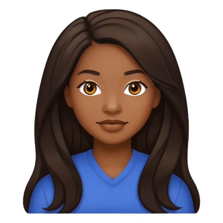 Tamika Scott with dark brown long hair sticker