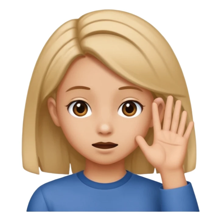 Girl tucking hair behind ear funny meme sticker