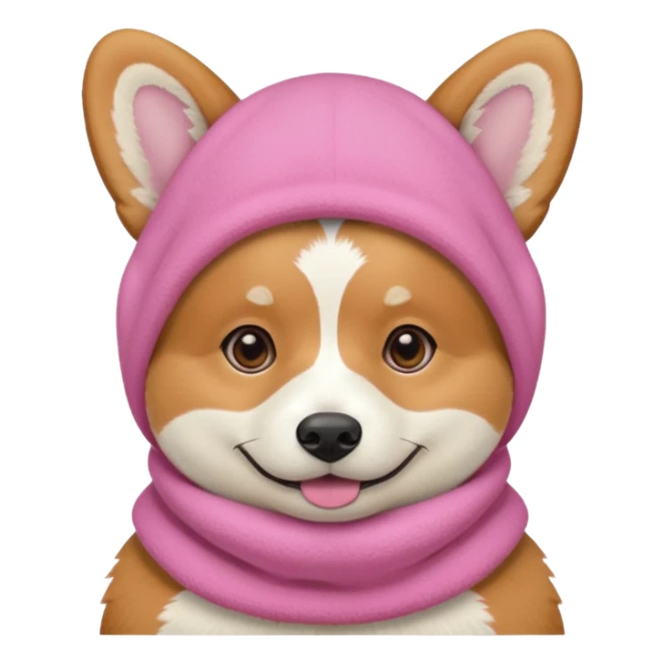 Corgie in Pink balaklava sticker