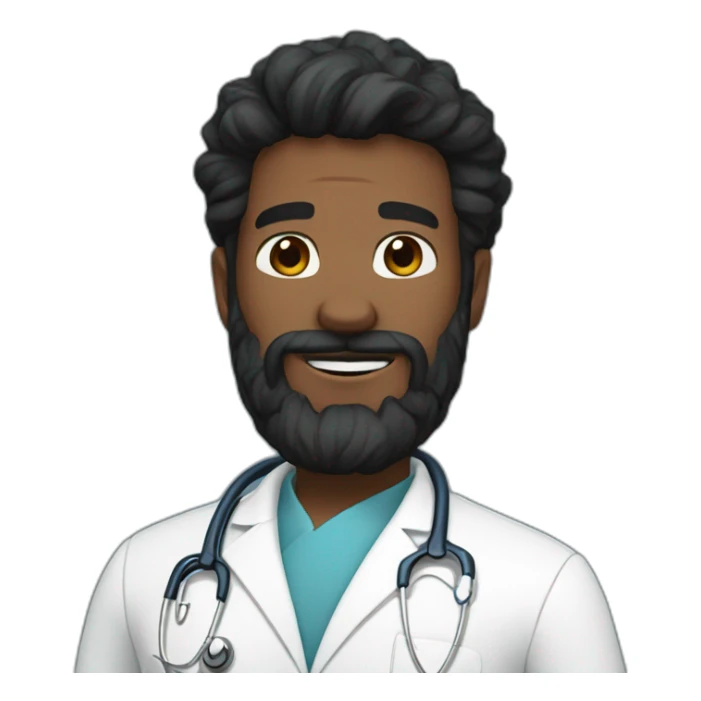 black bearded Aesthetic doctor saying hello sticker