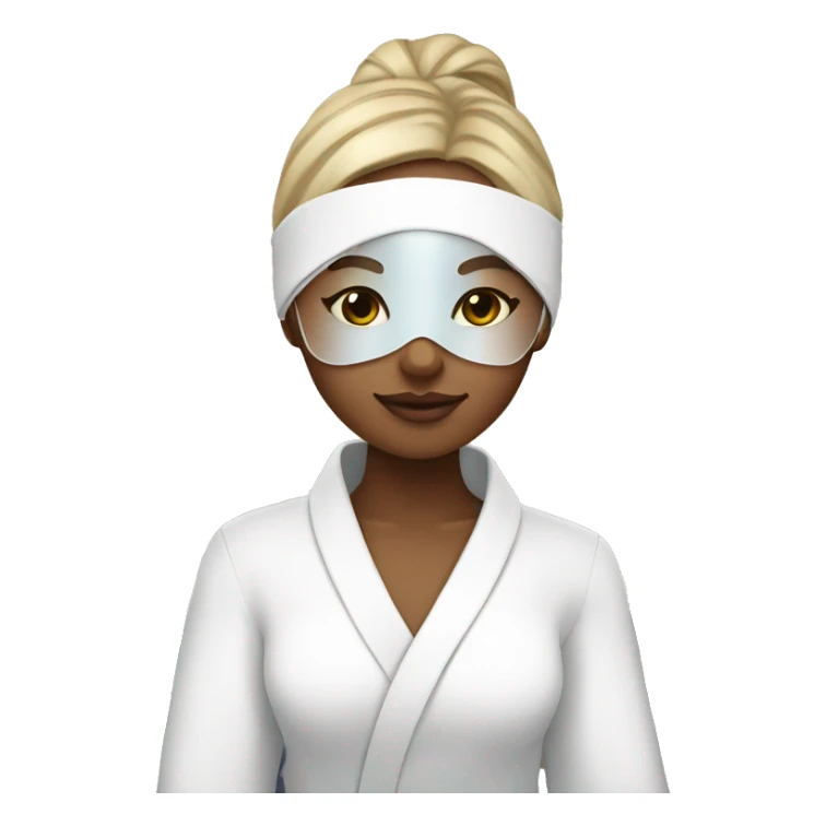 girl with light skin at the spa with eye mask sticker