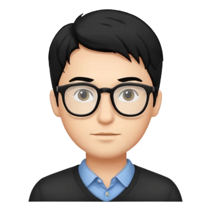 handsome male with black hair and glasess sticker