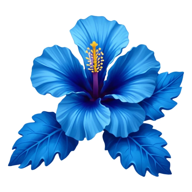 blue hibiscus flower with shades of blue  sticker