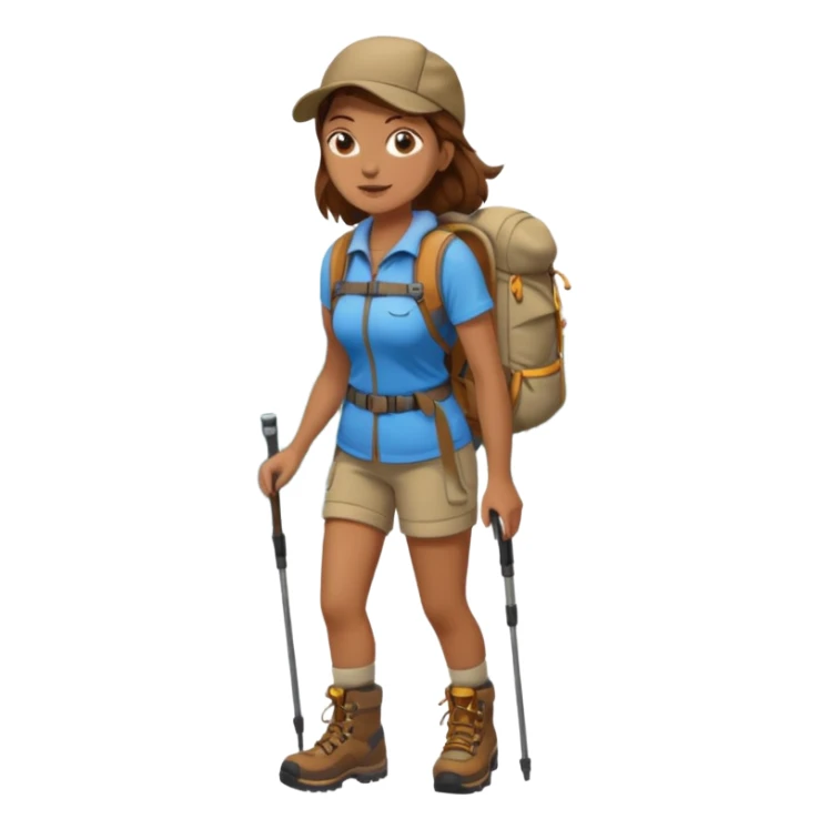 woman hiking  brown hair sticker