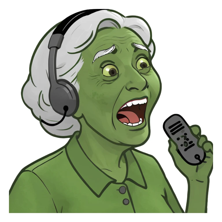 grandmother call center operator shouting “That's the one” in Russian sticker
