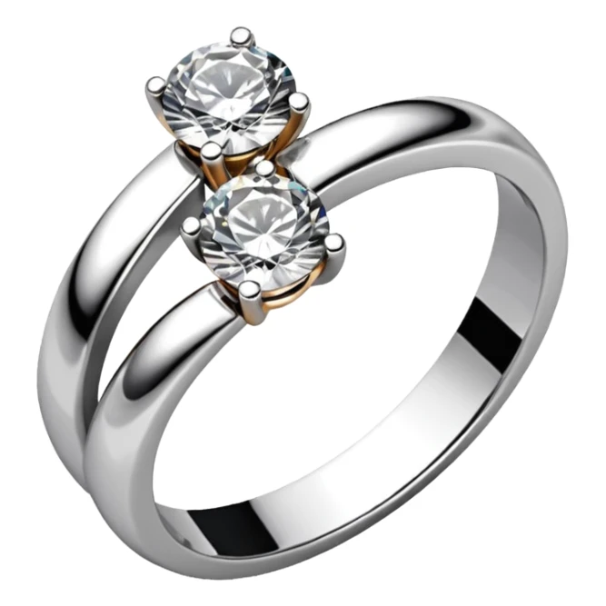 Diamond ring 💍 double rings twist with each other like engagement rings sticker