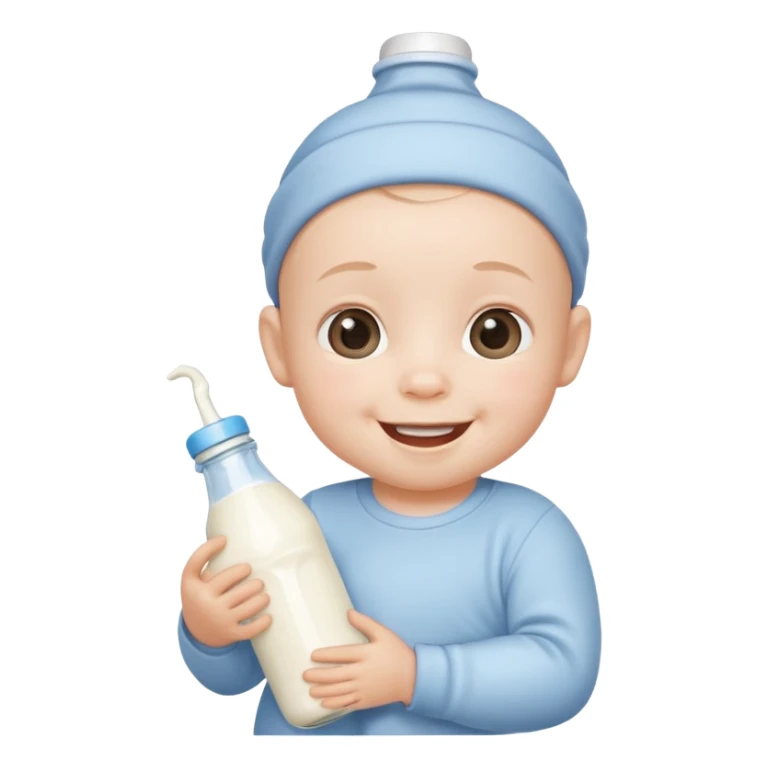 baby cute Milk bottle with cartoon face sticker