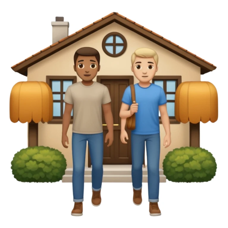 two guys entering at their house sticker