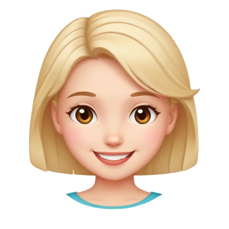 Girl tilting head blushing and smiling sticker