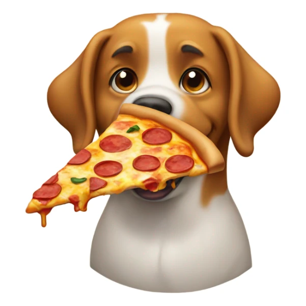 Dog eating pizza sticker