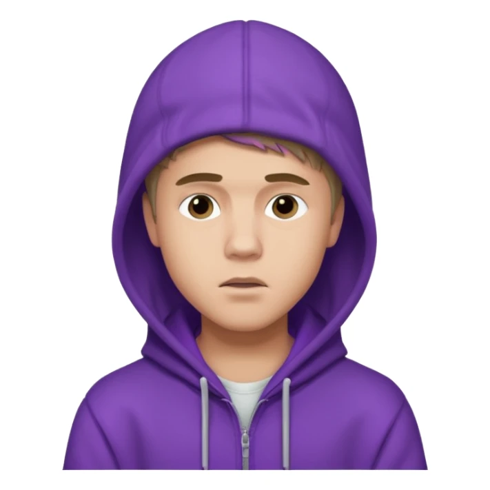 justin bieber, wear purple hoodie sticker