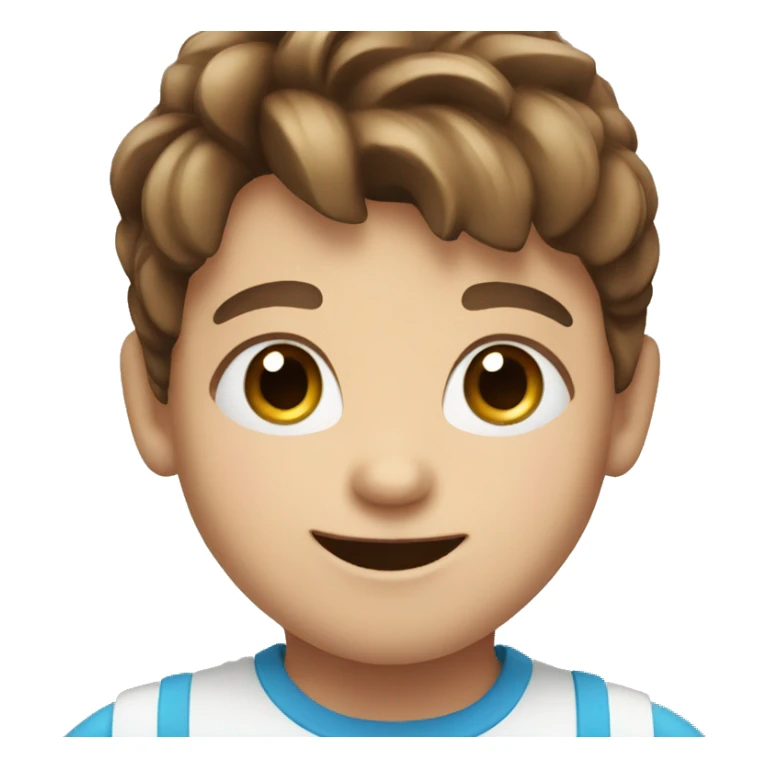 happy child with brown hair and blue eyes  sticker