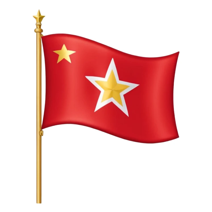 Bandeira do Pará em cor vermelho e uma listra banca na vertical e uma estrela dourada no centro sticker