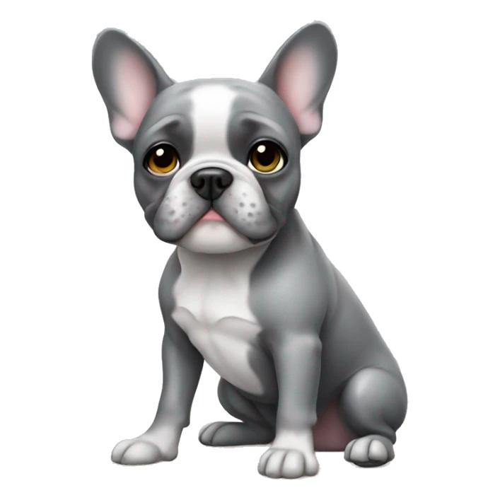 Frenchbulldog girl gray sticker