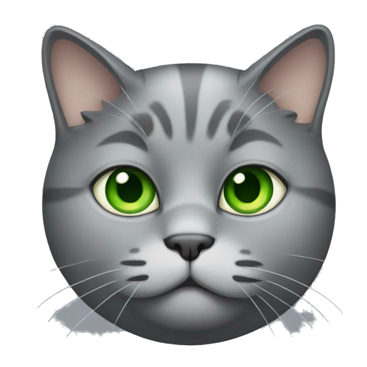 Fat Grey cat with green eyes  sticker