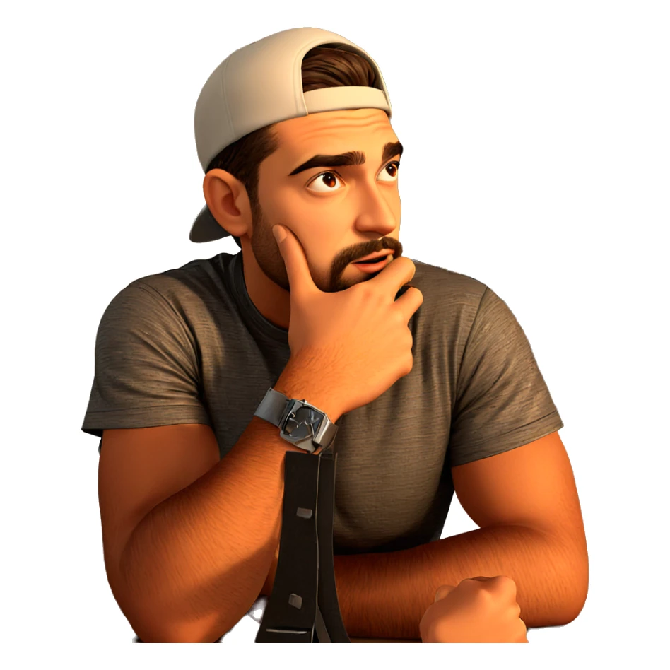 thoughtful young man indoors sticker