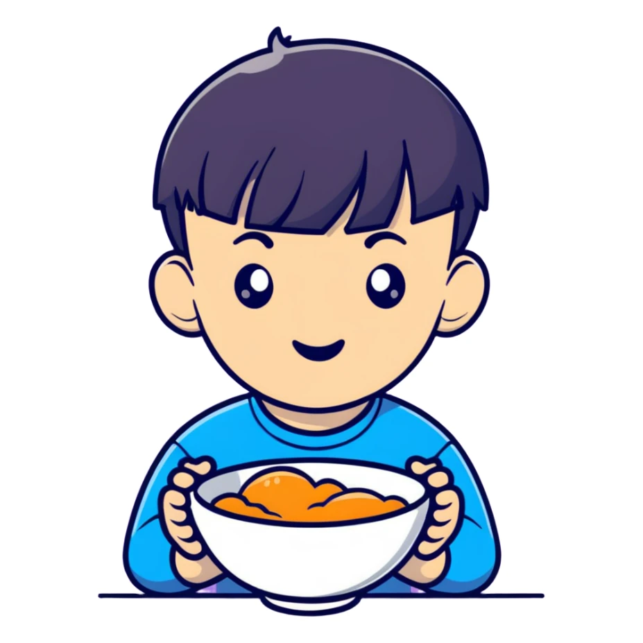 boy with bowl haircut sticker