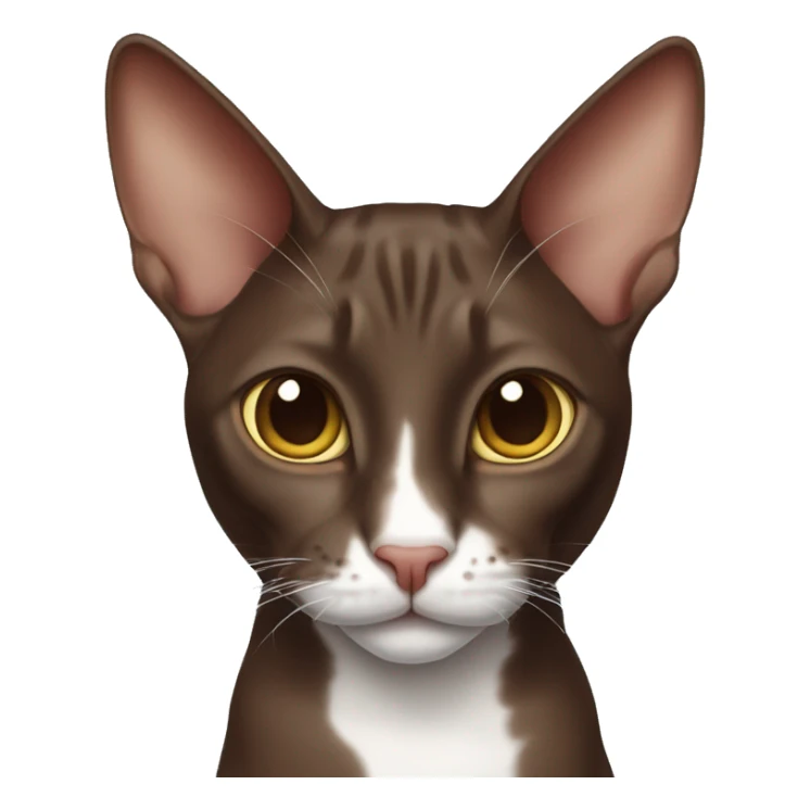 chocolate-like oriental cat with a white nose  sticker