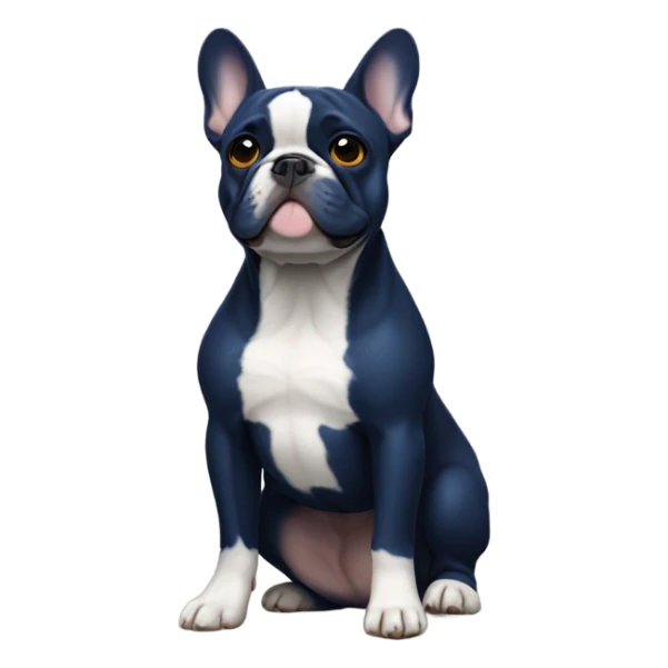 french bull dog total dark blue  sticker