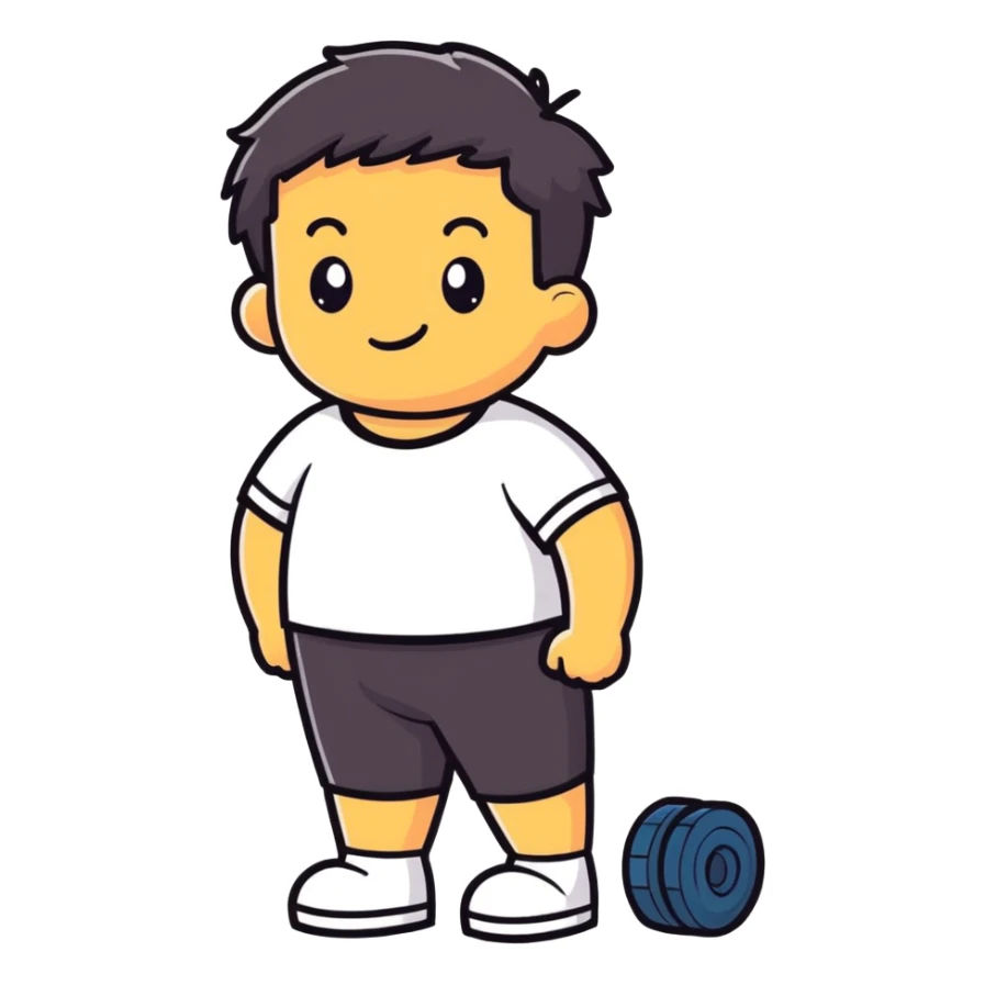 chico moreno de 15 años con rulos y abdomen marcado sticker