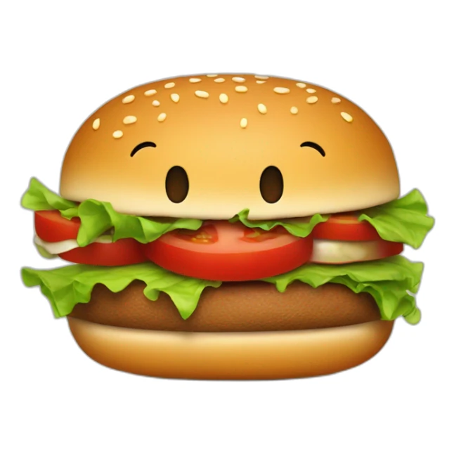 Un burgers qui mange une tomate sticker