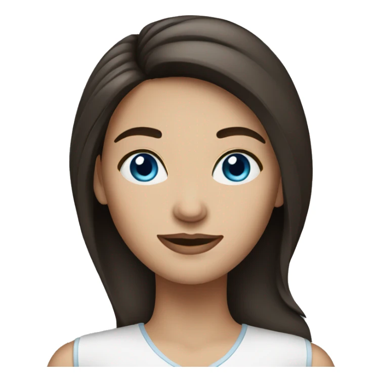brunette women with blue eyes sticker