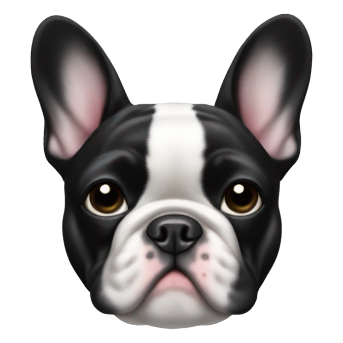 Black and white french bulldog with a bow  sticker